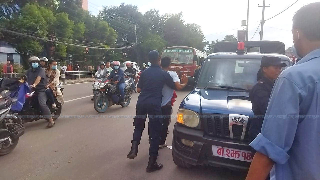 Chand-led CPN cadres arrested for greeting Donald Lu with black flags ...